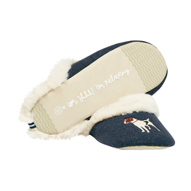Joules Slippet Luxe Faux Fur Slippes- French Navy-2